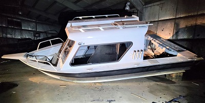 Photo of recovered stolen aluminum boat