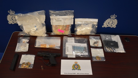 Photo of the drugs and weapons seized