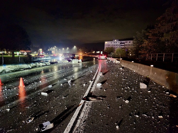 Photo of debris across highway