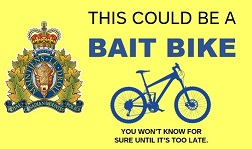image of bike with "This could be a bait bike: you won't know for sure until it's too late"