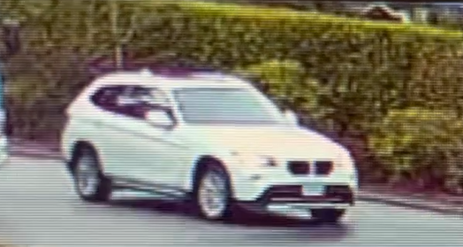Picture of suspect vehicle. A white BMW 