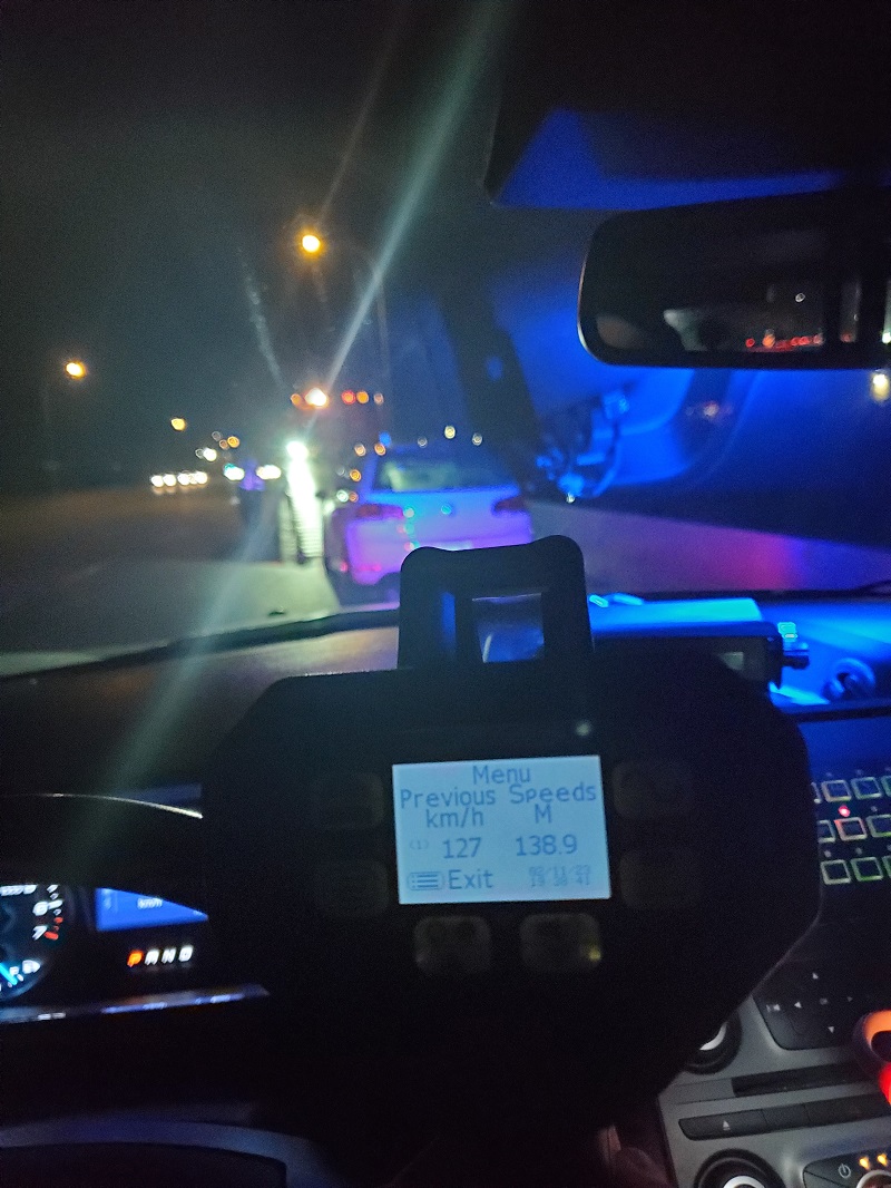  Police stop an excessive speeder travelling 127 km/hr in 60 km/hr zone on the Mary Hill Bypass and Coast Meridian Road in Port Coquitlam