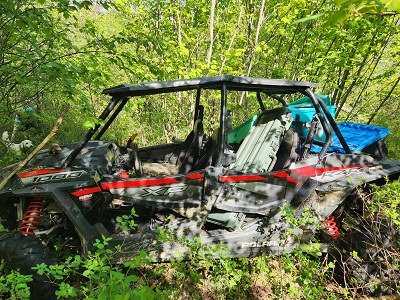 Recovered stolen side-by-side in brush area near Warfield, BC
