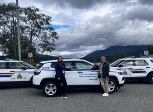 Prince Rupert Victim Services Unit team standing in front of their new vehicle
