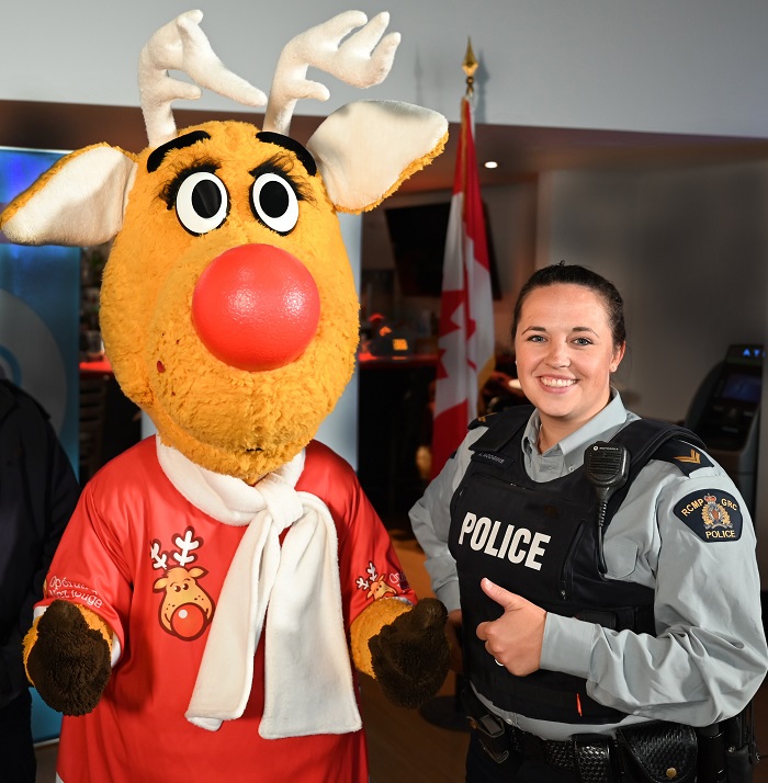 Cpl. Alexa Hodgins with Rudy from Operation Red Nose