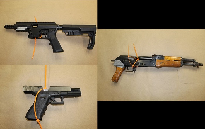 Images of three seized firearms 