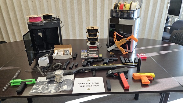 Photo of seized firearms, firearm parts, 3D printers and accessories.