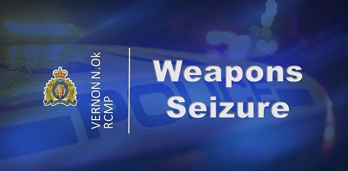 stock image blue background weapons seized in text